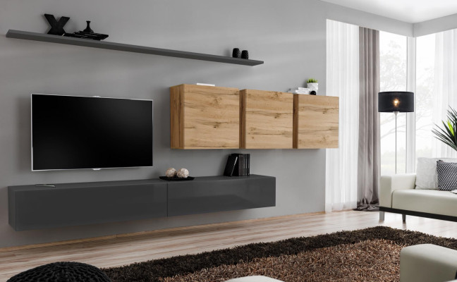Designer sideboard wooden furniture complete 7-piece wall cabinet living room furniture