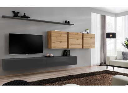 Designer sideboard wooden furniture complete 7-piece wall cabinet living room furniture