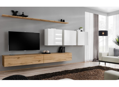 Complete Set Wall unit Modern TV Lowboard Sideboard Furnishings Design Wall Shelf