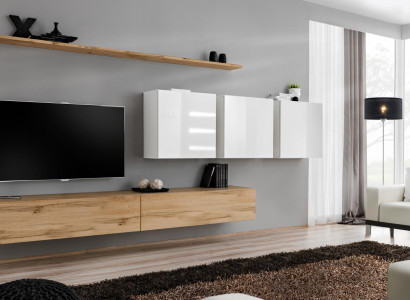 Complete Set Wall unit Modern TV Lowboard Sideboard Furnishings Design Wall Shelf