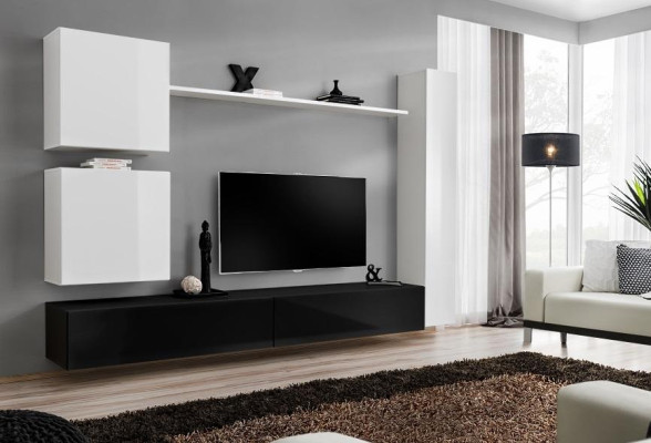 Design wall unit sideboard 3x wardrobe TV lowboard set 6 pieces. Wooden furniture style designer
