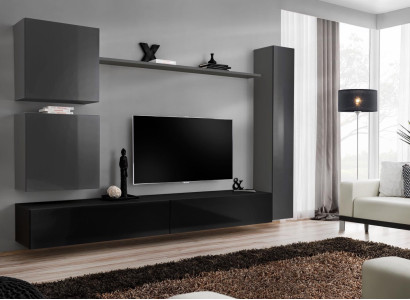 Living room TV-cabinet Wardrobe Wall unit Shelf Luxury wall cabinet TV sideboard set 6 pieces.