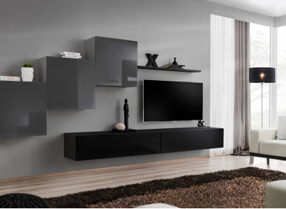 Modern Black TV Stand Wall unit Living room furniture Cabinets Furniture new