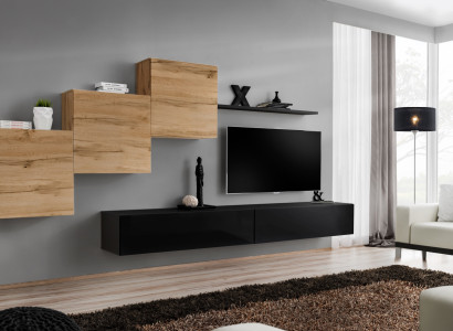 Modern Wall unit Furnishings Complete Suite Designer Wall Shelf Sideboard