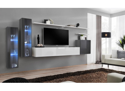 Complete Wall unit TV lowboard Wall shelf Luxury wall cabinet Furnishings Designer