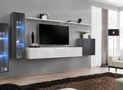 Complete Wall unit TV lowboard Wall shelf Luxury wall cabinet Furnishings Designer