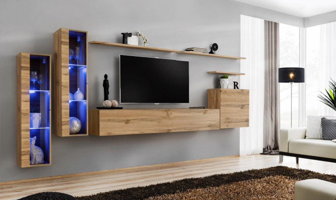 Living room furniture Suite Set 7-piece luxury furniture designer wall cabinet wall shelf