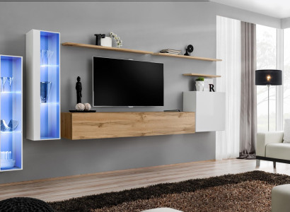 Modern Wall unit Luxury Wood Wall Shelves Living room Furniture Designer Furnishings