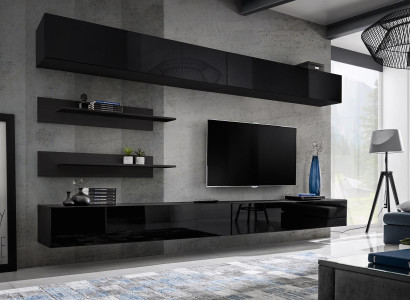 Living room Wall Shelf Suite 6pcs. Design Wall unit wall cabinet design
