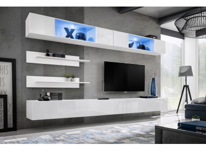 Complete e Wall unit Modern Wood Furniture Design Living room Furnishings Shelves