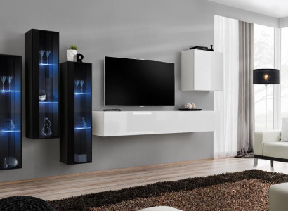 new Living room Wall unit High gloss wooden furniture Wardrobe Modern furniture 5 pieces