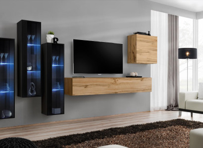 Modern Wall unit Brown TV Stand Wall Wardrobe Wooden Furniture Designer High Gloss