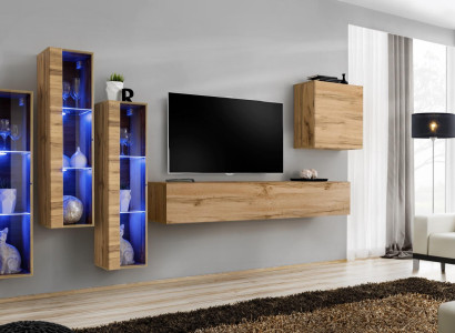 Living room furniture high gloss wall unit TV stand suite luxury style designer