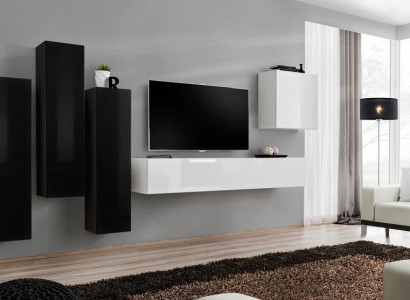 Living room Suite Wall unit Complete Set Lowboard TV Lowboard Wood Furniture