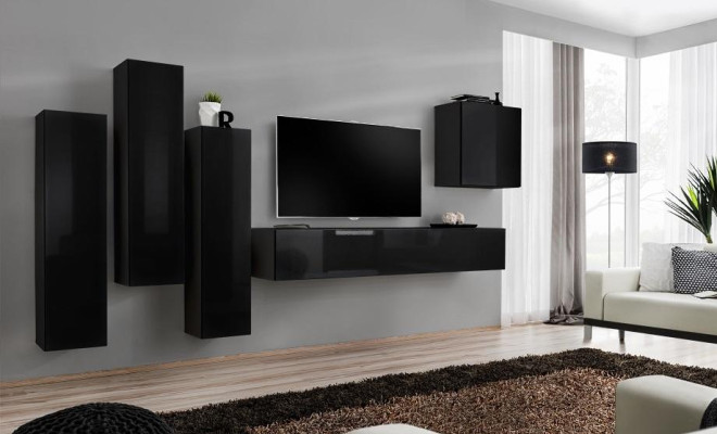 Wall unit set 5 pieces. TV lowboard Living room TV cabinet wall cabinet Suite Group new