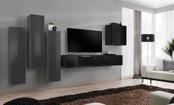 Design Wall unit TV stand 3x wall cabinet sideboard wardrobe luxury furniture