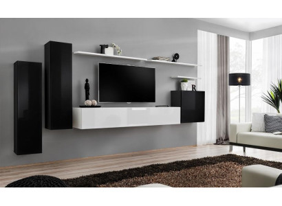 Wall unit set 7-piece TV lowboard luxury designer sideboard living room wall shelf new