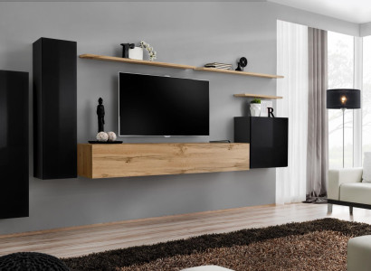 Complete e 7-piece wall cabinet Wall unit Living room Luxury Furnishings Modern Furniture