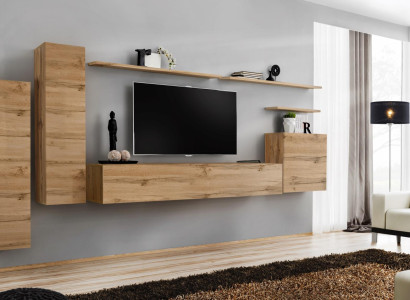 Braun Wall unit Living room Furniture Modern wall shelves Designer style new TV lowboard