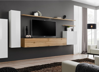 Designer Wall unit Wall shelf Set 7 pieces Luxury Modern Living room furniture