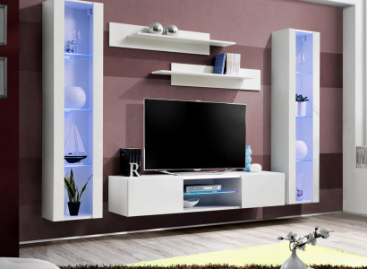 Wall unit hanging display case living room TV lowboard sideboard wall shelves complete
