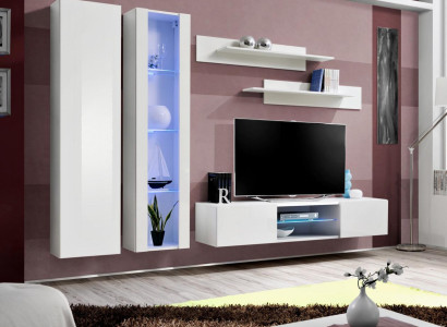 Living room White Furniture Wall unit Hanging Display case Hanging Wardrobe Complete Furnishings