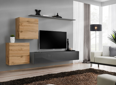 Living room furniture Designer Modern Wall unit Furnishings Wall Shelf Gray