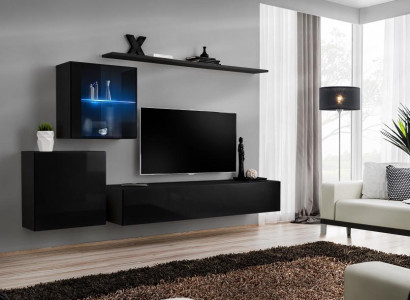 Luxury Black Wall unit 2x wall cabinet Living furniture Living room furniture