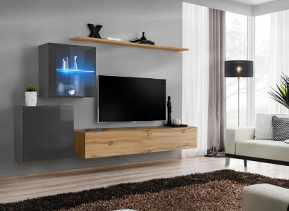 TV Stand Luxury Designer Living room Wall Shelf Wood Modern Furnishings