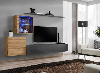 Wall Shelf Complete Set Designer Living room furniture Luxury Furniture Wood Furnishings