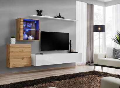 Design Luxury Wall unit Shelf Wall Wardrobe Display case Shelves Living Room Furnishings