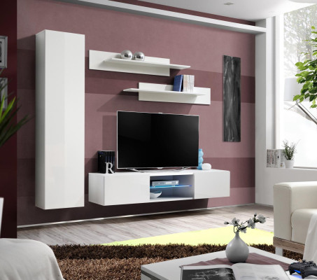 Luxury living room wall unit set 4 pieces wall shelves wardrobe designer wall cabinet