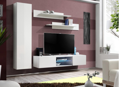Luxury living room wall unit set 4 pieces wall shelves wardrobe designer wall cabinet