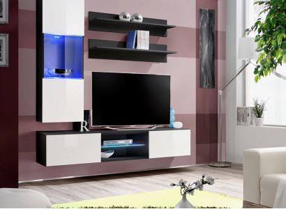 Designer Wall unit Modern TV Lowboard Hanging Display case Wall shelves Living room furniture