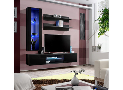 Wall unit set living room furniture hanging display case wall shelves TV lowboard sideboard