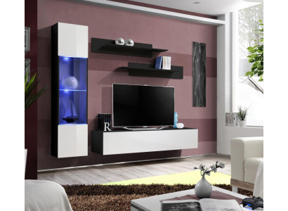 Complete set 4 pieces designer luxury living room furniture wall shelf hanging display case furniture