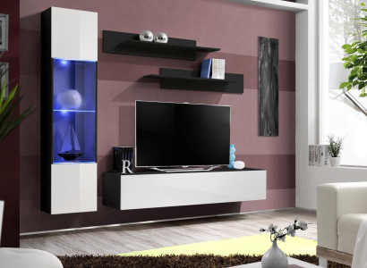 Complete set 4 pieces designer luxury living room furniture wall shelf hanging display case furniture