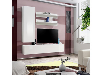 Designer Furnishings White Wall unit Luxury Wooden Furniture Complete Wall Cabinet