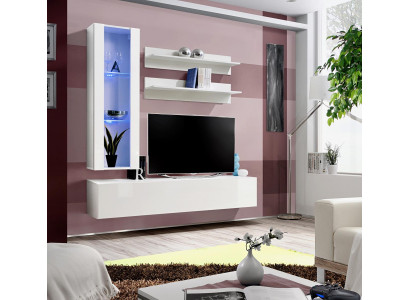 Complete TV-Lowboard Furniture Designer Furnishings Set 4-piece lowboard hanging display case