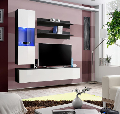 Wall unit set 4 pieces. Living room Complete TV Lowboard Wall Shelf Luxury Modern new