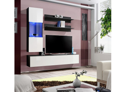 Wall unit set 4 pieces. Living room Complete TV Lowboard Wall Shelf Luxury Modern new