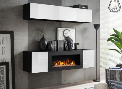 Sideboard with Fireplace Wardrobe Wall Cabinet Living room Furniture High Gloss Furnishings
