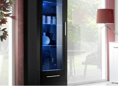 Display case Black Living room furniture Modern Designer Style High Gloss Furnishings