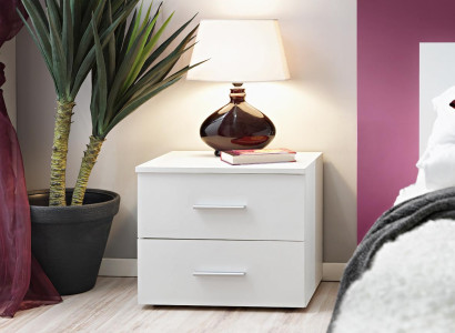 Designer Furniture Bedside table Bedroom White Furnishings Modern Luxury