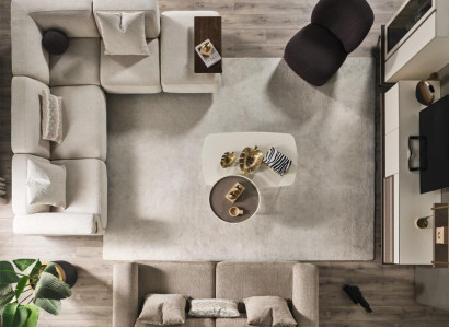 Beige Corner sofa Luxury L-shape Couch Designer Armchair Luxurious Upholstered furniture