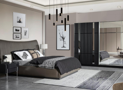 Luxurious Bedroom Double bed 2x Bedside tables Wardrobe 4pcs