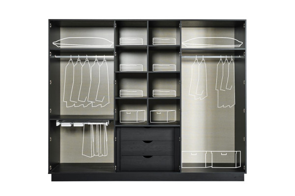 Black Wardrobe Noble Bedroom Furniture Modern New Wardrobe