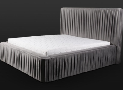 Gray Double Bedroom Wooden Furniture Design Elegant Fabric Classic Furniture new -