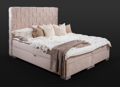 Beige Bedroom Beds Upholstery Bed Chesterfield Textile Fabric new
