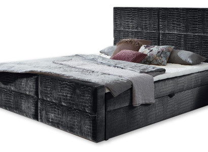 Chic gray Bedroom wooden furniture design elegant upholstery Fabric new